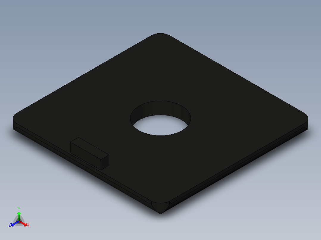 型材-BR 50X50 COVER CAP WITH HOLE KJN529047正等轴测图