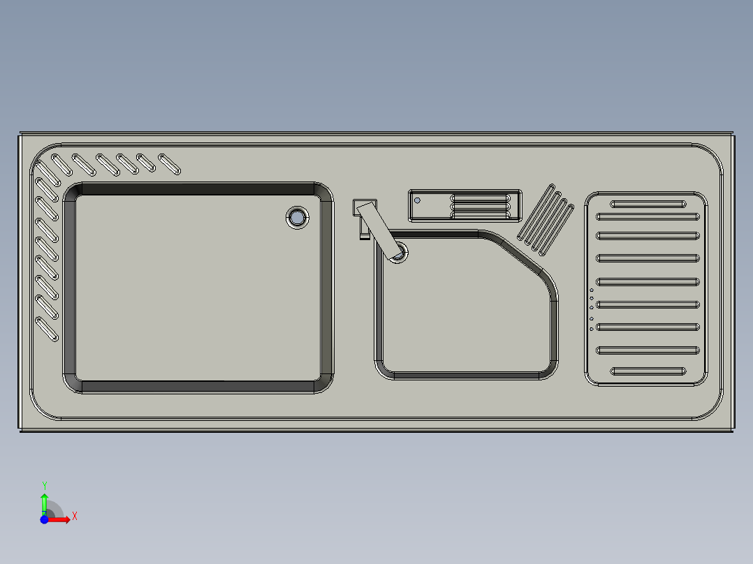 水槽、不锈钢水槽(32)前视图