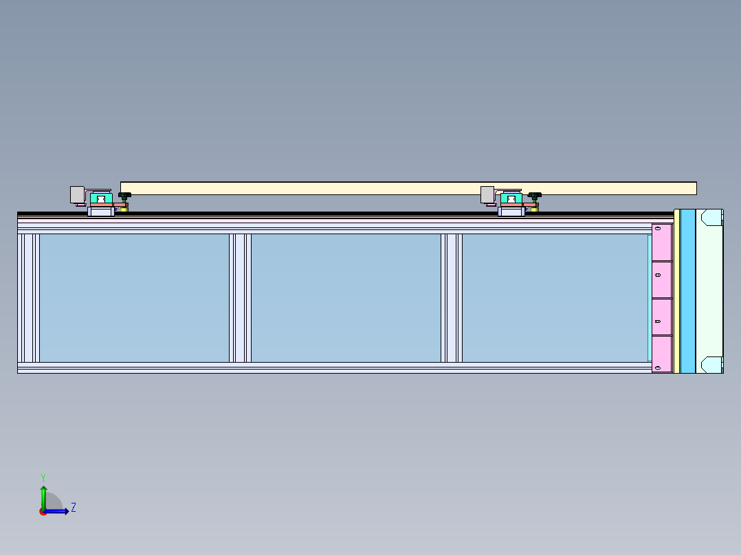 立式门板平面度测试台sw19可编辑左视图