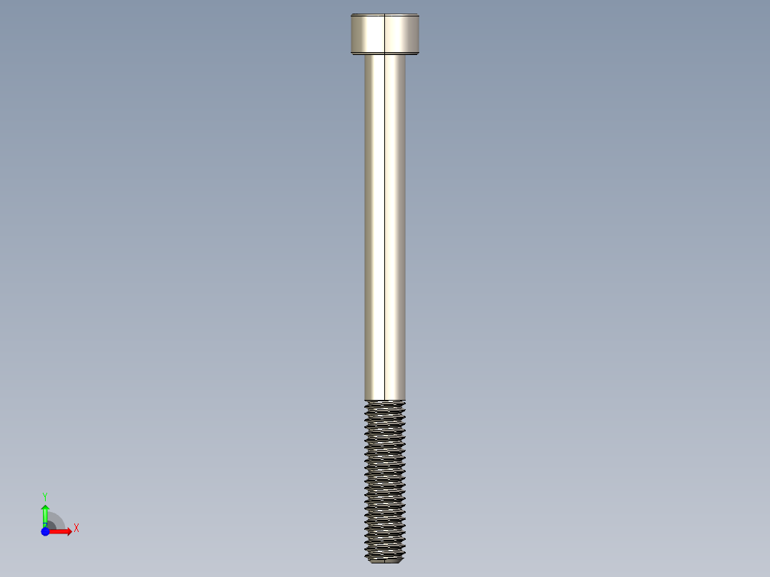 Screw_DIN_912_M6x75_A2.STEP公制内六角螺钉前视图
