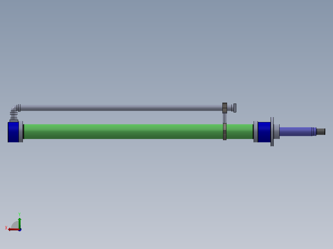磨床型 液压缸（带管道） 125x90x2212 mm后视图