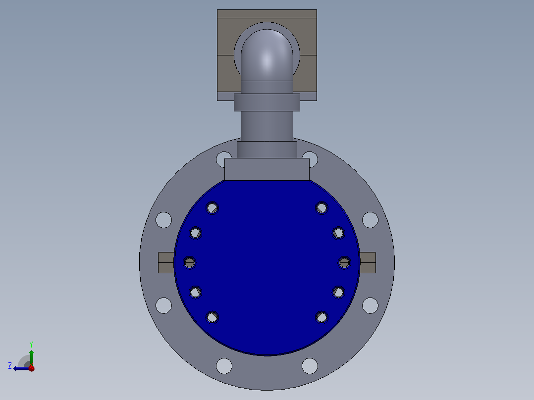 磨床型 液压缸（带管道） 125x90x2212 mm右视图