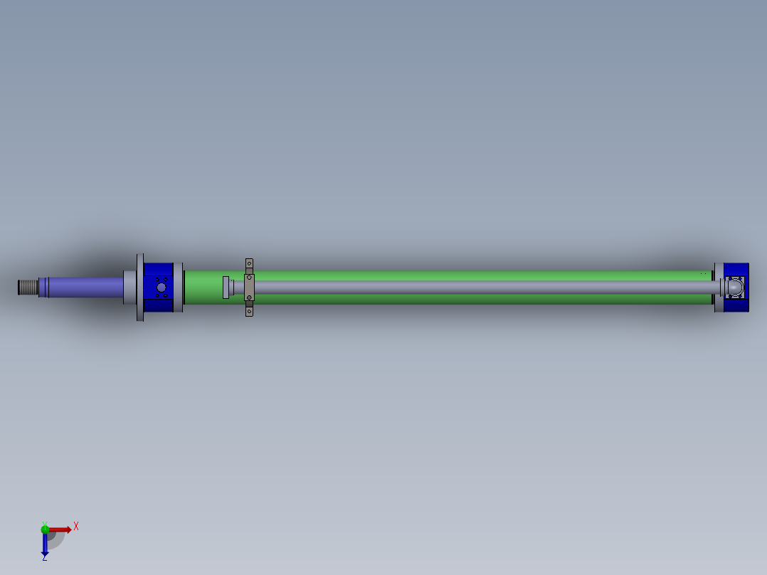 磨床型 液压缸（带管道） 125x90x2212 mm俯视图