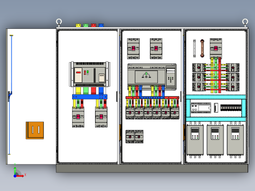 三柜组装万能断路器双电源630A软启动plc控制柜 55345前视缩略图