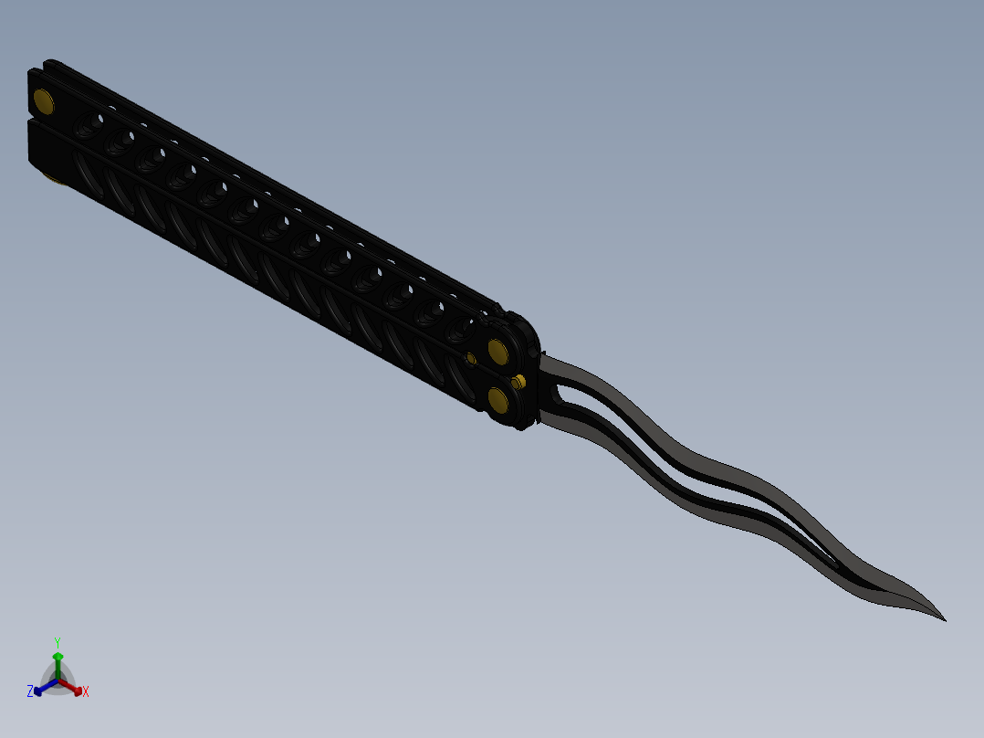 折叠刀、刀 (8)正等轴测图