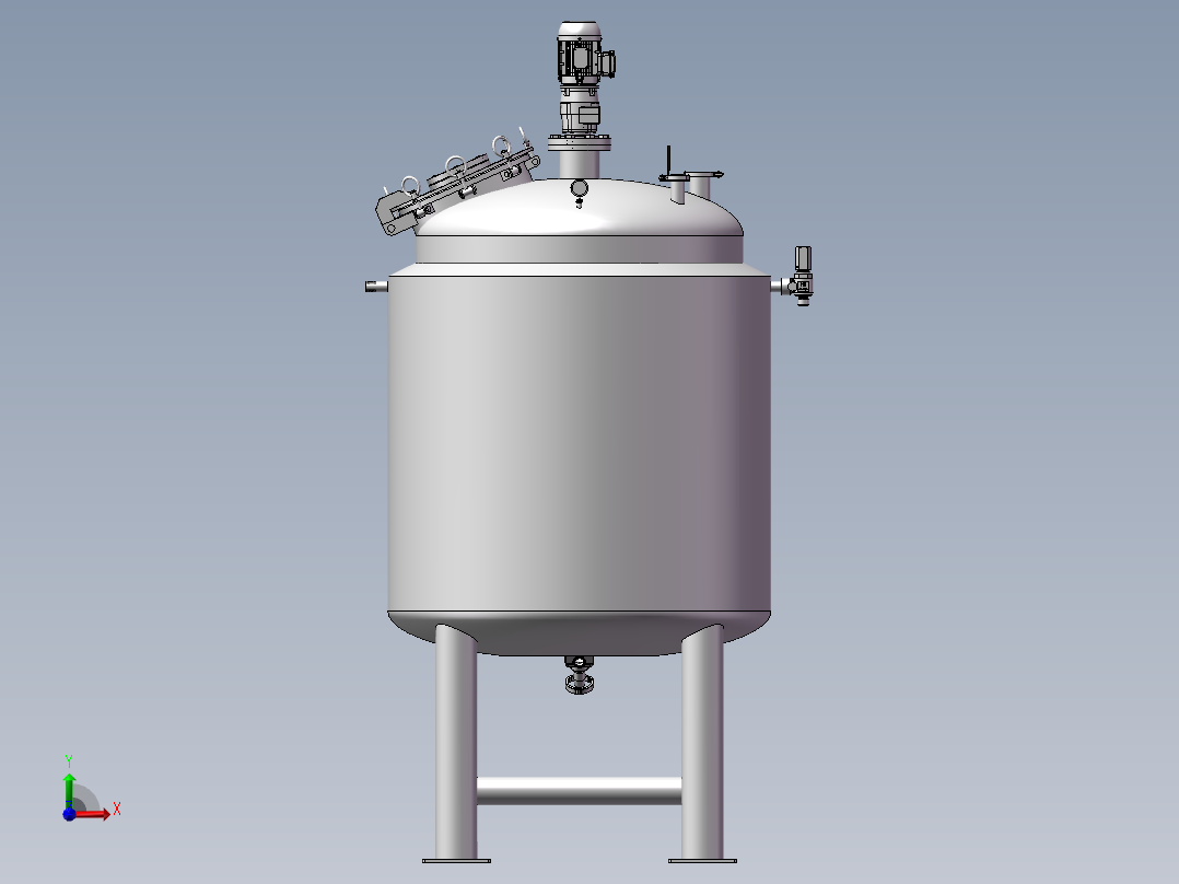 压力容积、反应堆容器，加压容器前视图