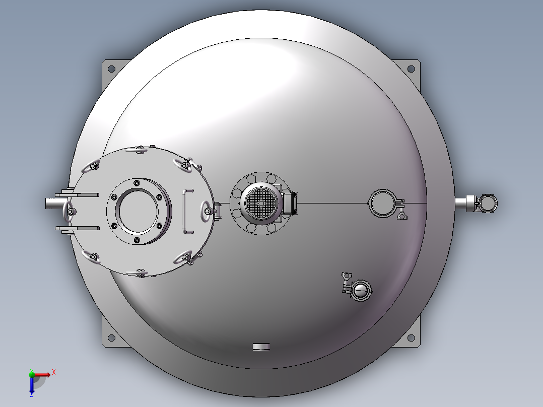 压力容积、反应堆容器，加压容器俯视图