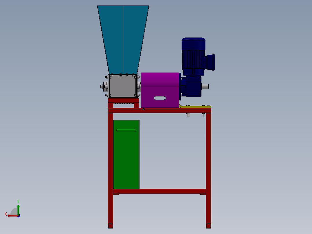 破碎机、塑料破碎机后视图