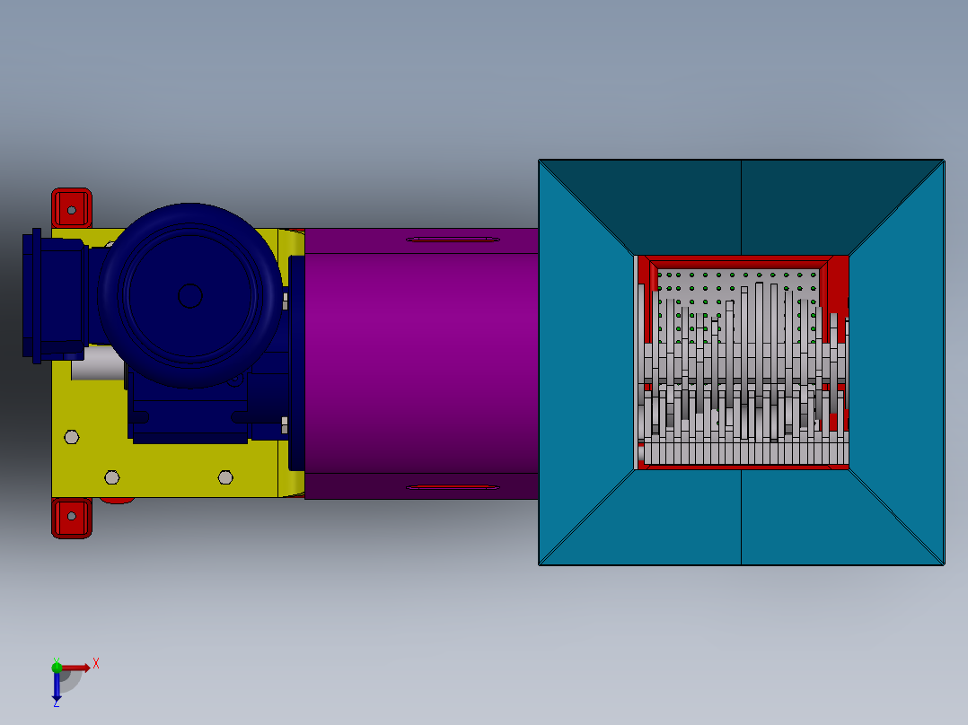 破碎机、塑料破碎机俯视图
