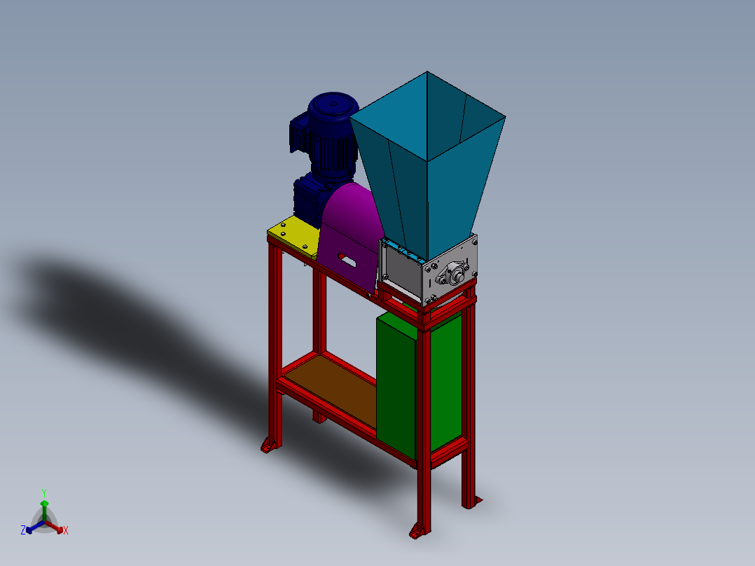 破碎机、塑料破碎机正等轴测图