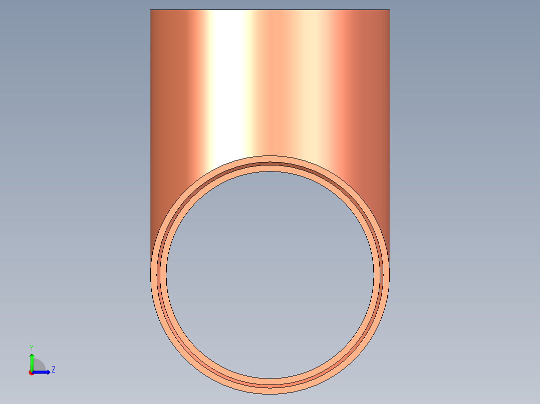 B3004436-T型等径铜管211（ refrigeration pipeline）（公制）左视图