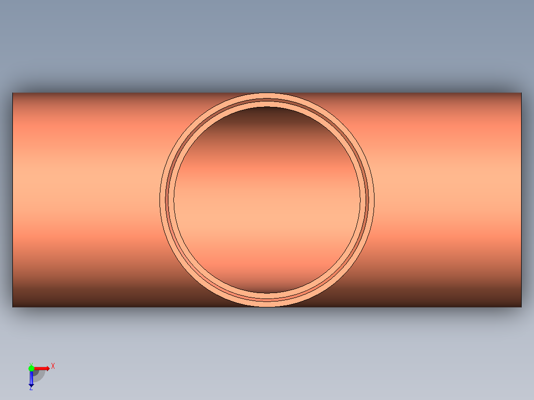 B3004436-T型等径铜管211（ refrigeration pipeline）（公制）俯视图
