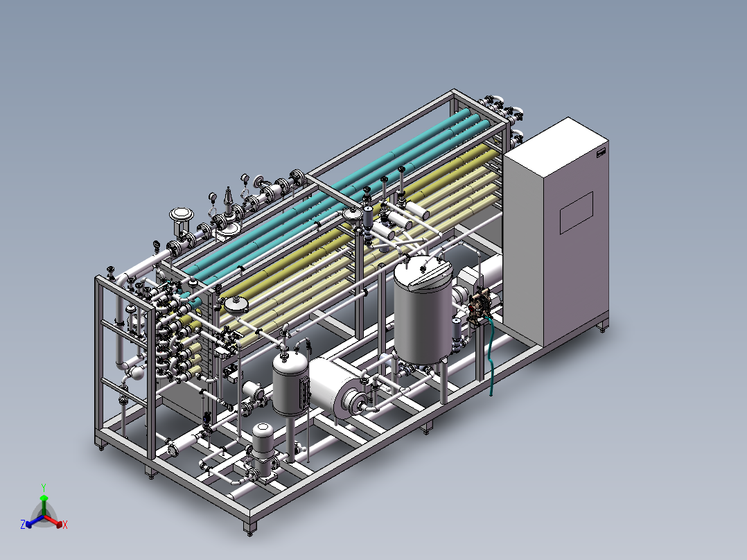 2T列管杀菌机(20-137-40℃) 784155正等轴测图