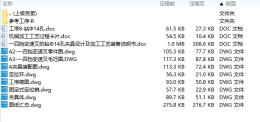 一四档变速叉-一四挡变速叉的钻Φ14孔夹具设计及加工工艺装备含非标6张CAD图缩略图