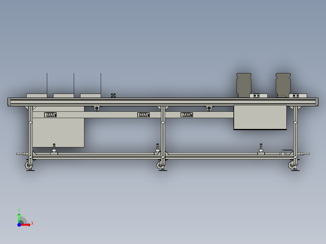单层皮带线前视图