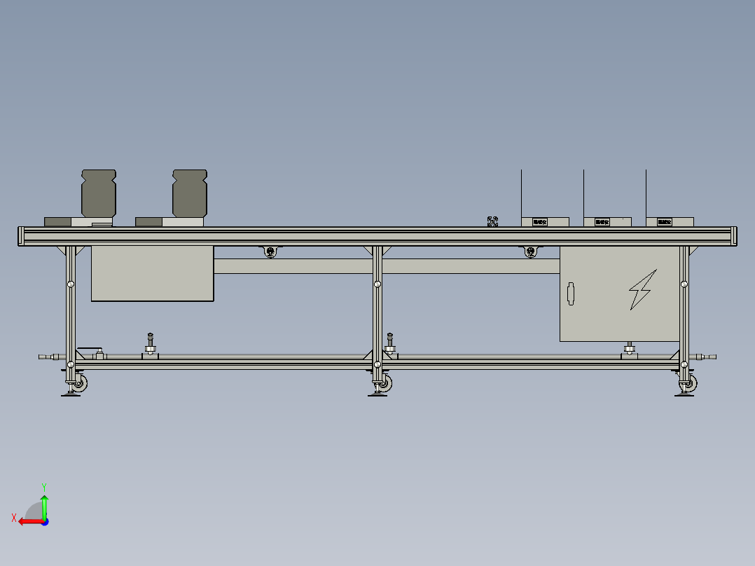 单层皮带线后视图