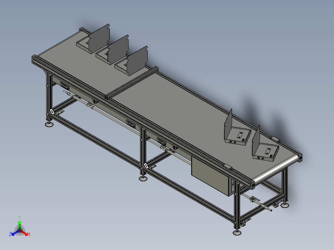 单层皮带线正等轴测图
