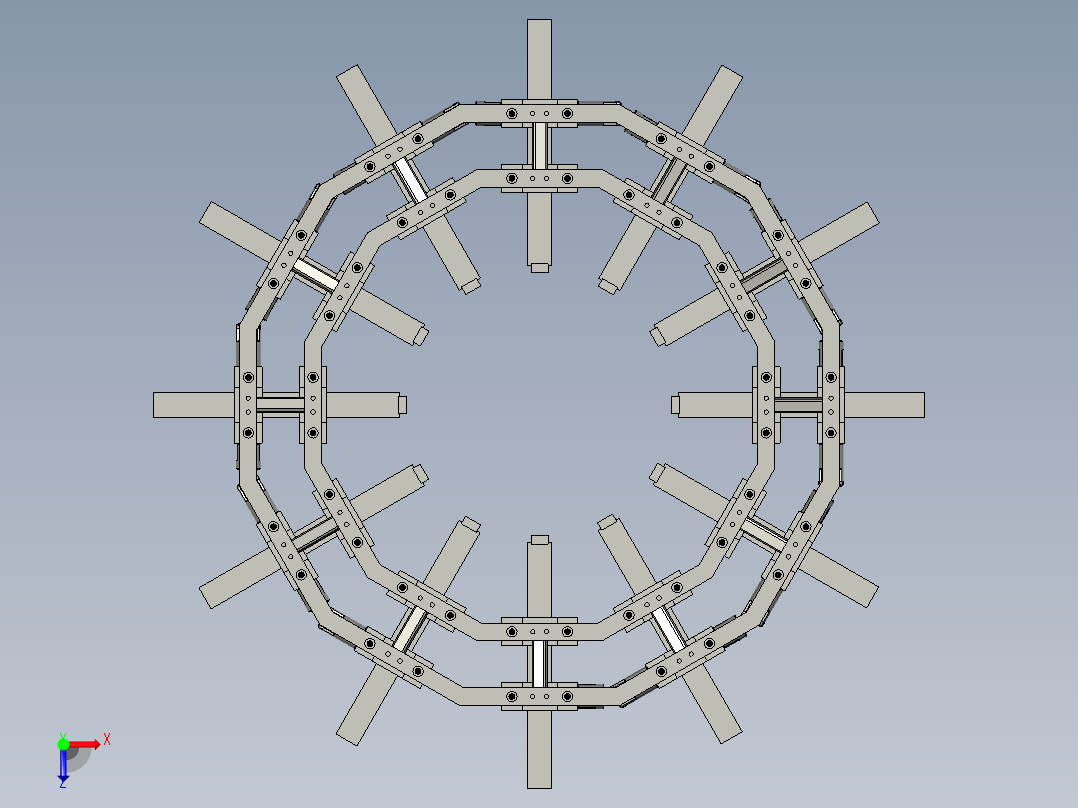 圆形张紧器夹紧器俯视图