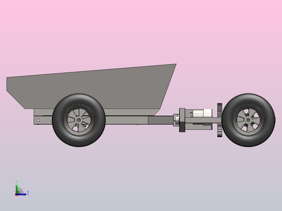 多用途车比例模型4x4双铰链转向左视图