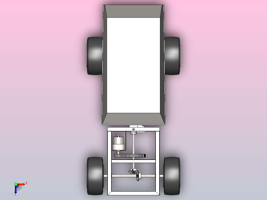 多用途车比例模型4x4双铰链转向俯视图