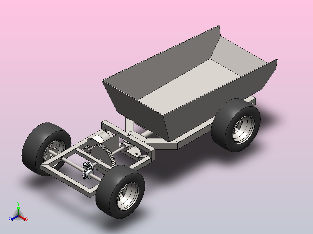 多用途车比例模型4x4双铰链转向正等轴测图