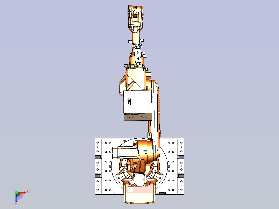 一款大型机械手3D模型俯视图