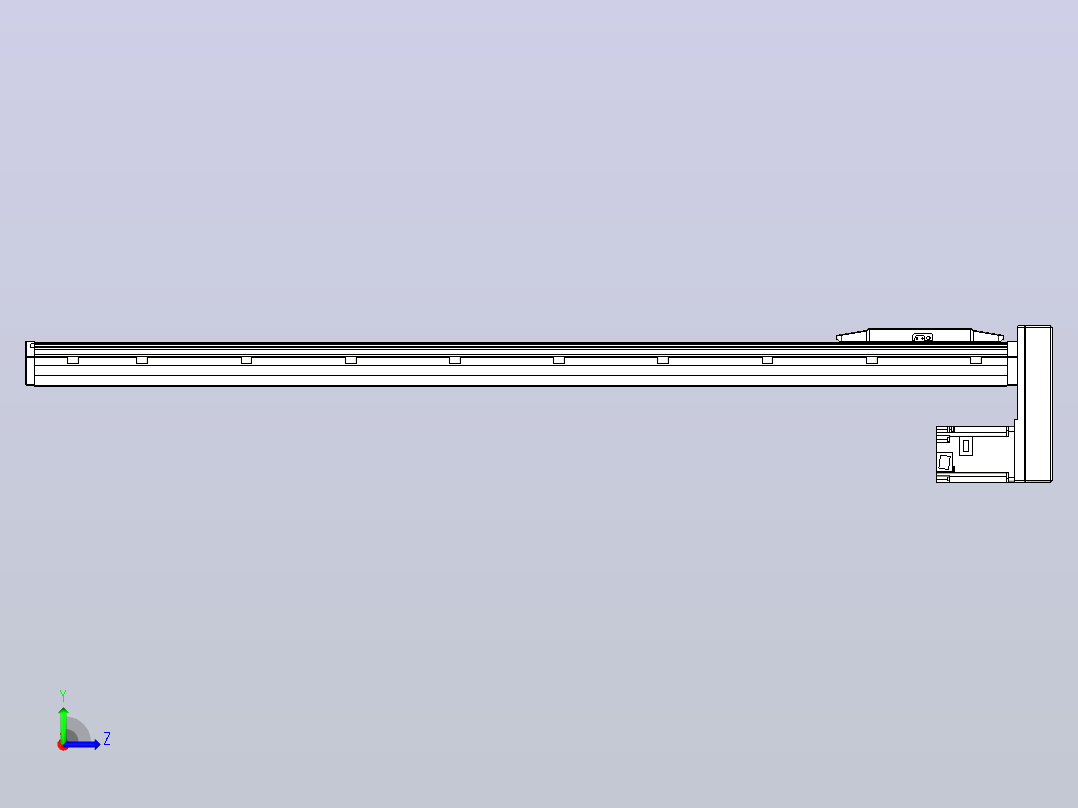 滚珠丝杠直线轴内置导轨TPA-GCR-150-2010C-L1150-MP-M75-N3左视图