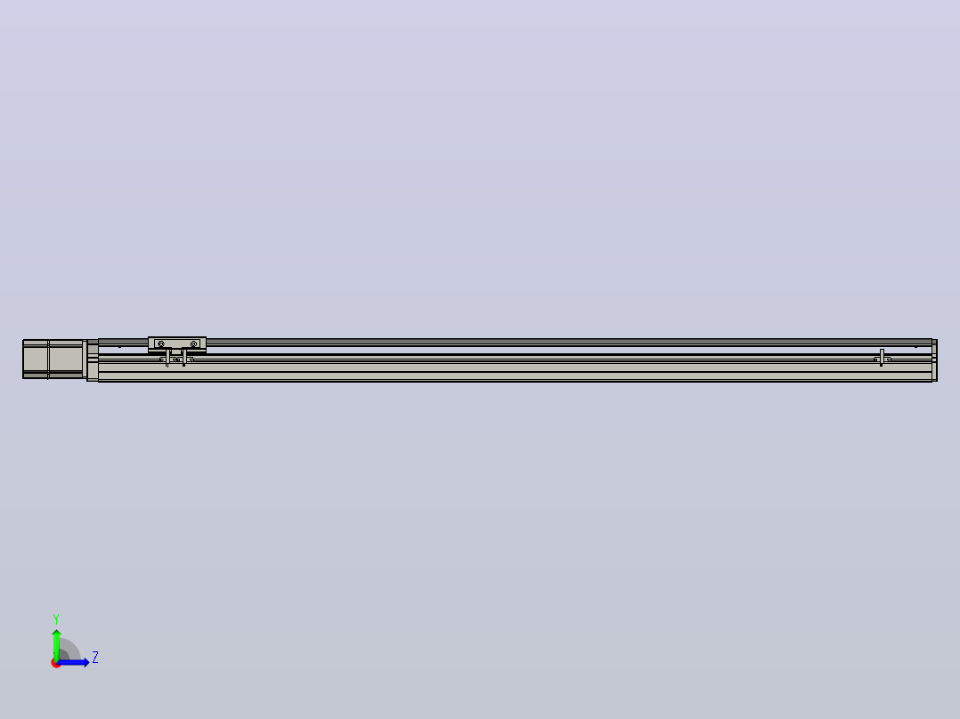 SYS12-BC-1050-200W滚珠花健、支撑座、滚珠丝杠、交叉导轨、直线模组.STEP左视图