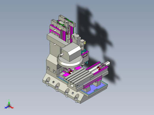 立式加工中心床身3D模型