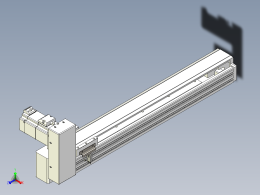 皮带直线轴半封闭可选导轨TPA-HNB-85S-90-L450-RU-C-P20-N3正等轴测缩略图