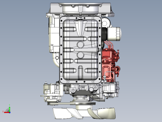 KUBOTA V3600柴油发动机模型3D图纸后视缩略图