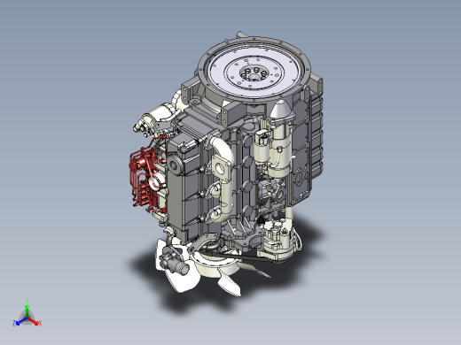 KUBOTA V3600柴油发动机模型3D图纸正等轴测缩略图