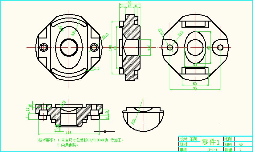 典型零件的数控编程及加工仿真（cad+ug+说明书）
