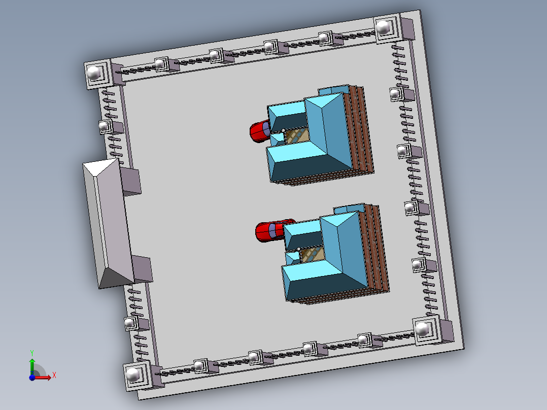 双幢别墅庭院前视图