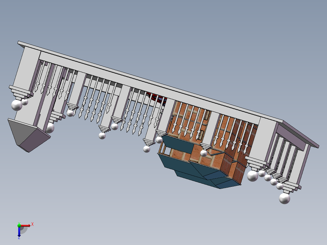 双幢别墅庭院俯视图