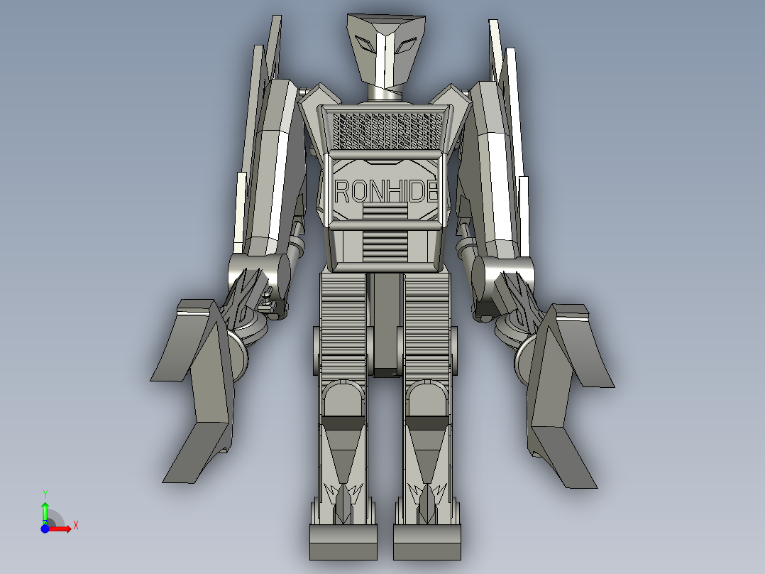 Loader机器人造型3D数模图纸 STP格式前视图
