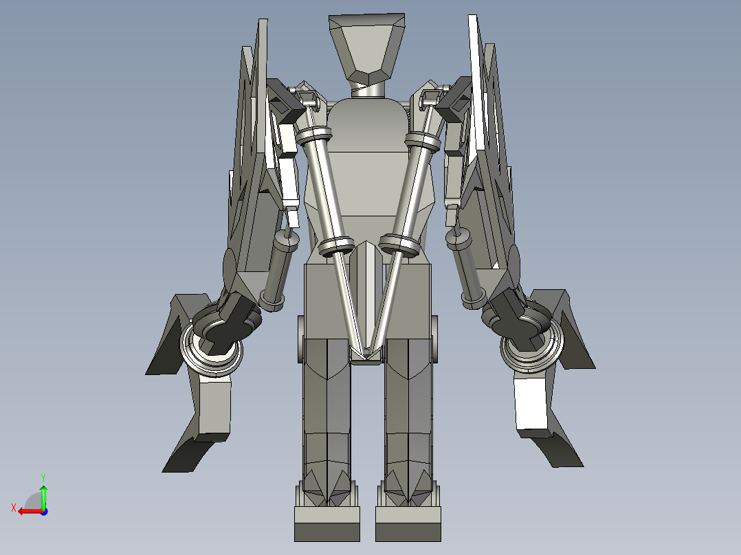 Loader机器人造型3D数模图纸 STP格式后视图