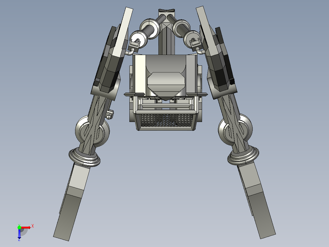 Loader机器人造型3D数模图纸 STP格式俯视图