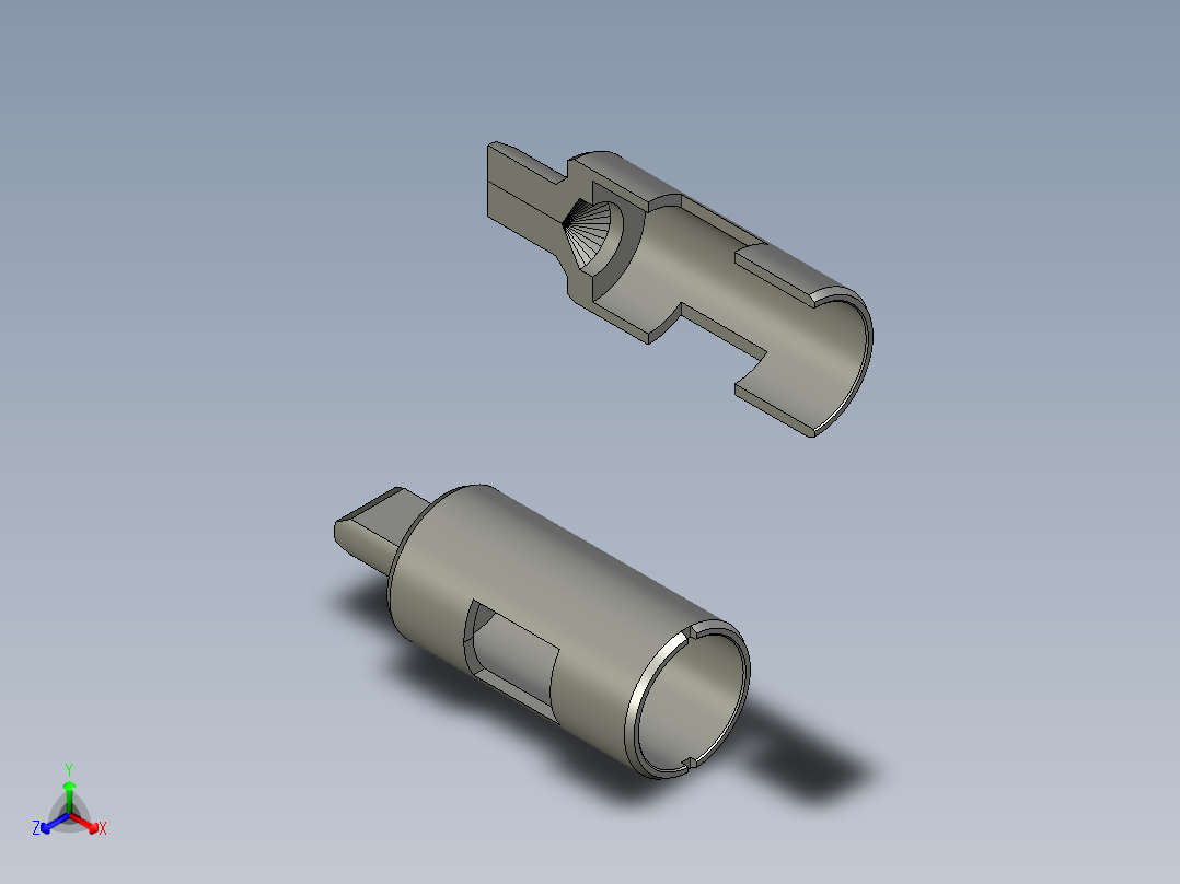 高频电磁阀转轴正等轴测图
