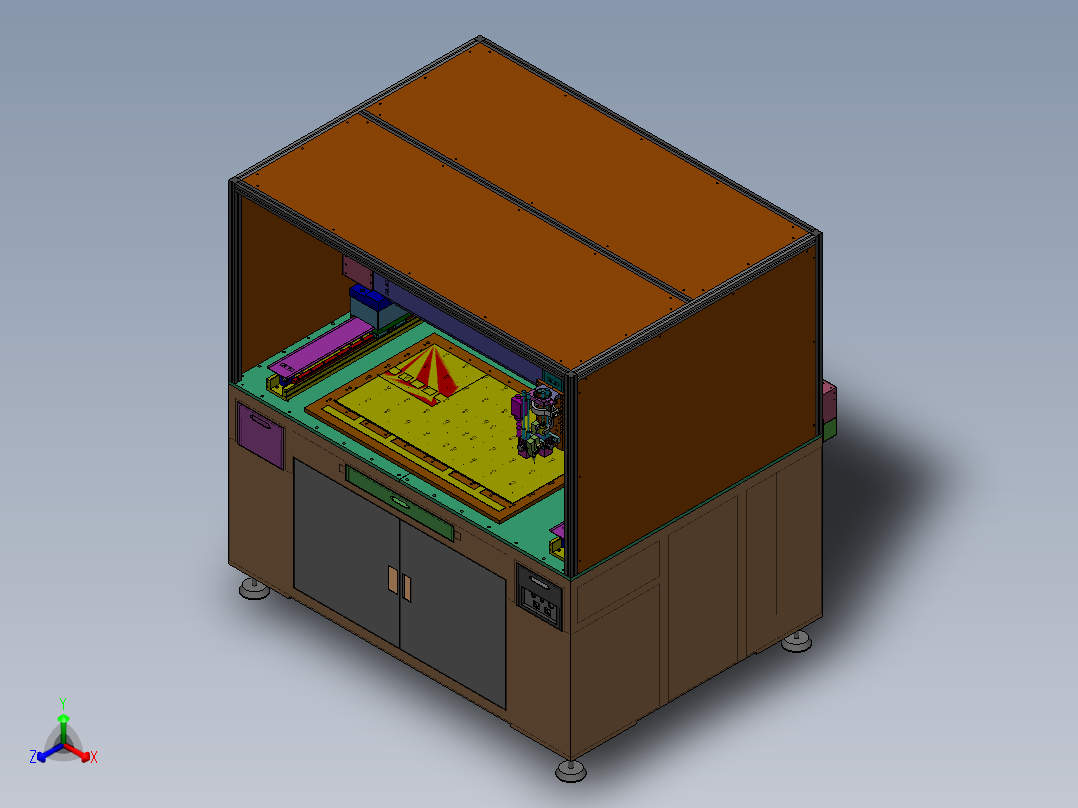 全自动三轴点胶机（STEP）正等轴测图