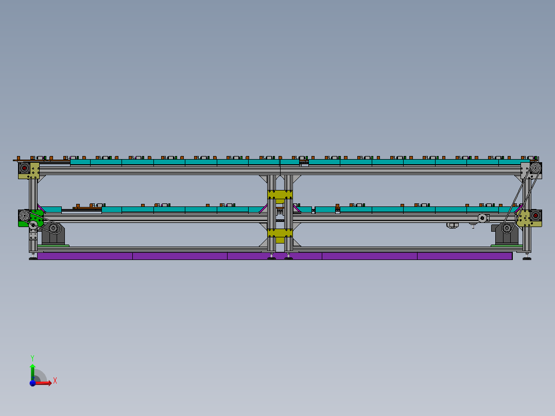 B93-双层链条输送线体前视图