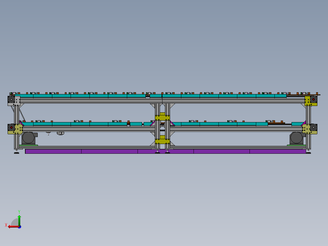B93-双层链条输送线体后视图