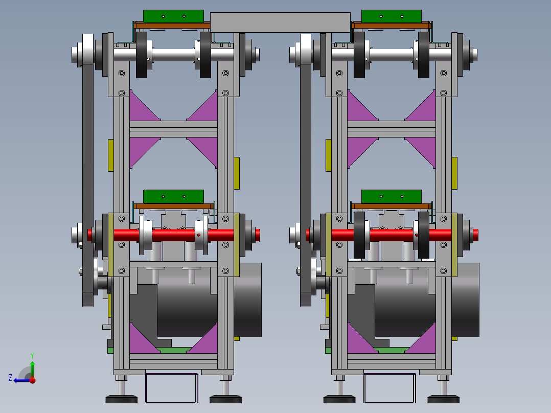 B93-双层链条输送线体右视图