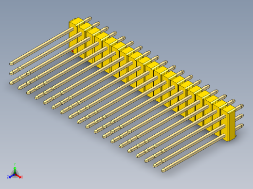 彩色公头100mil（2.54mm）系列-DS1021_yellow_3x19p_100mil_Type19_rev1.0