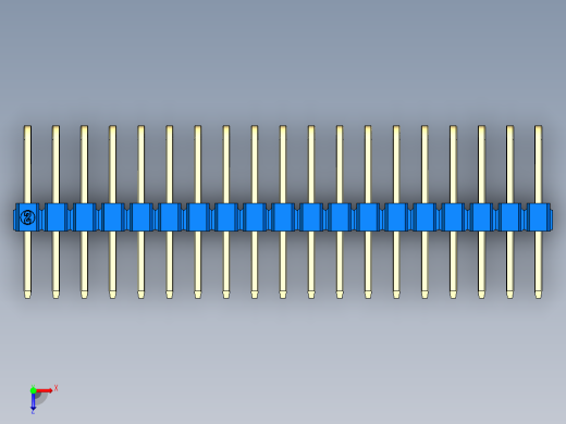 彩色公排针 100mil 2.54mm 系列-DS1022_blue_3x19p_100mil_TypeD_rev1.0俯视缩略图
