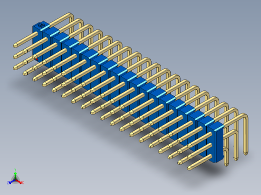 彩色公排针 100mil 2.54mm 系列-DS1022_blue_3x19p_100mil_TypeD_rev1.0正等轴测缩略图