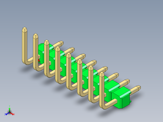 彩色公排针 100mil 2.54mm 系列-DS1022_green_08p_100mil_TypeU_rev1.0