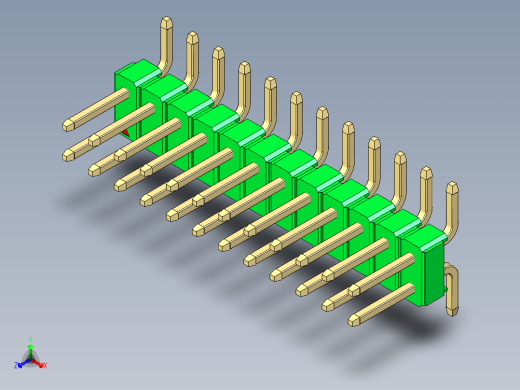 彩色公排针 100mil 2.54mm 系列-DS1022_green_24p_100mil_TypeSMT_rev1.0
