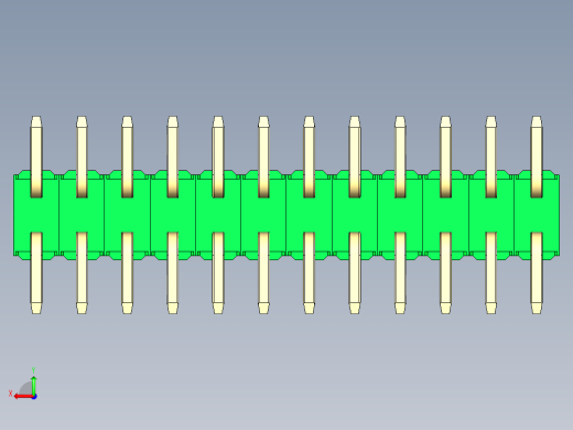 彩色公排针 100mil 2.54mm 系列-DS1022_green_24p_100mil_TypeSMT_rev1.0后视缩略图