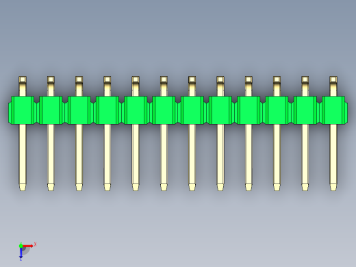 彩色公排针 100mil 2.54mm 系列-DS1022_green_24p_100mil_TypeSMT_rev1.0俯视缩略图